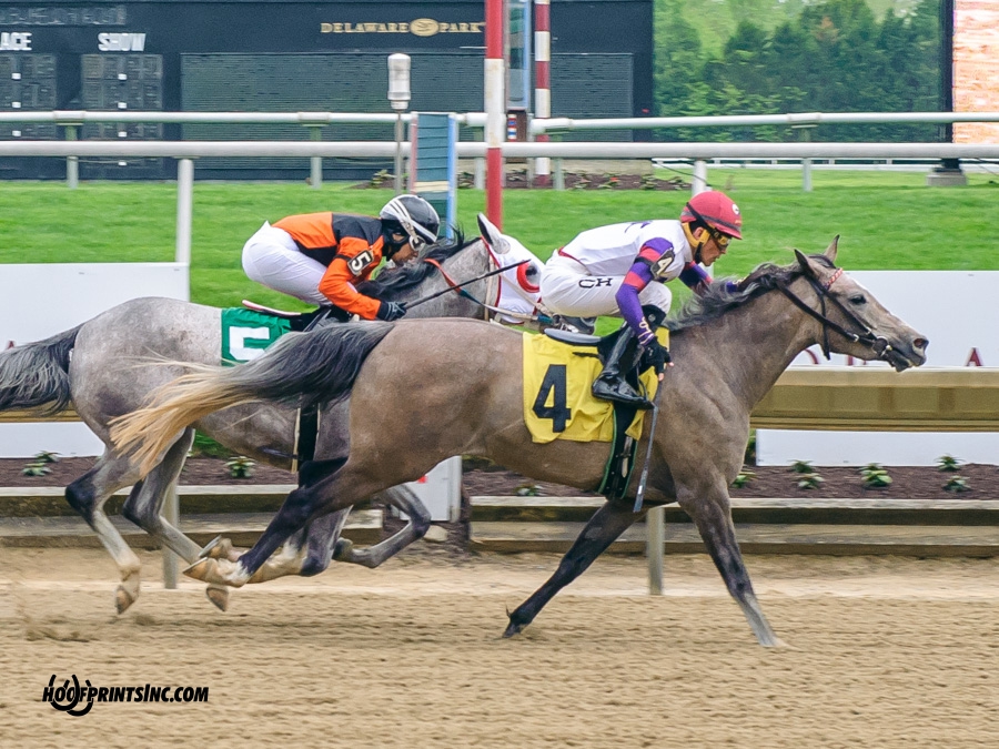 Iridesse winning at Delaware Park on 5/4/19